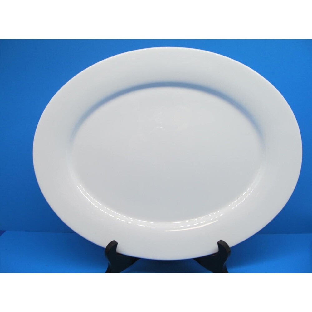 Spode Harmony Plain White Oval Serving Platter 13 1/8" X 10 1/2" GC No Issues